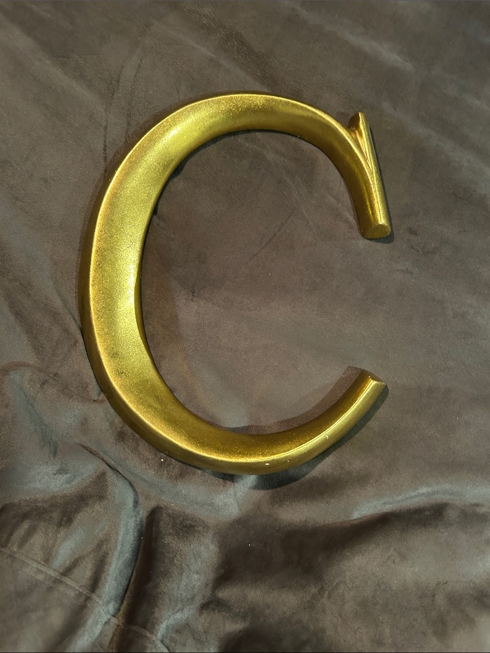 Decorative Letter C Wall Accent in Metallic Gold